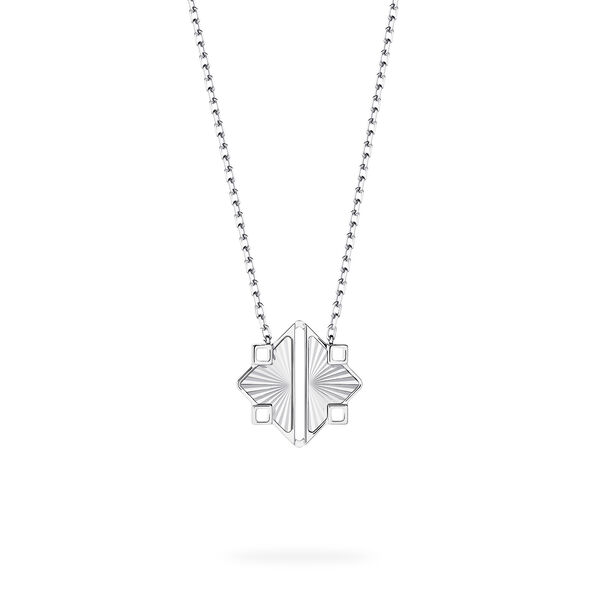 Guilloch&eacute; Sterling Silver Pendant Necklace, Medium
